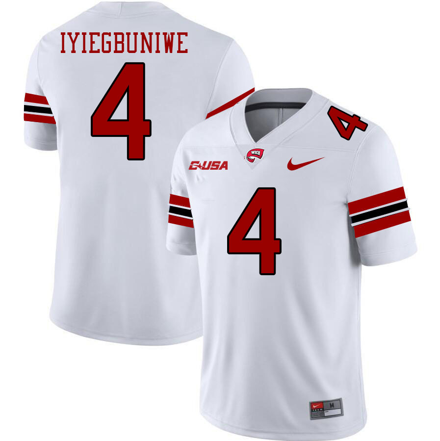 Western Kentucky Hilltoppers #4 Joel Iyiegbuniwe College Football Jerseys Stitched Sale-White
